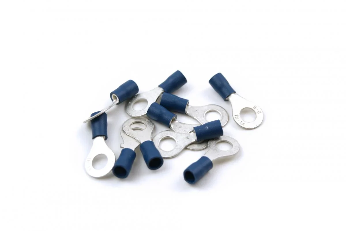 TERMINAL BLUE 6mm RING PK10, PACK OF 10