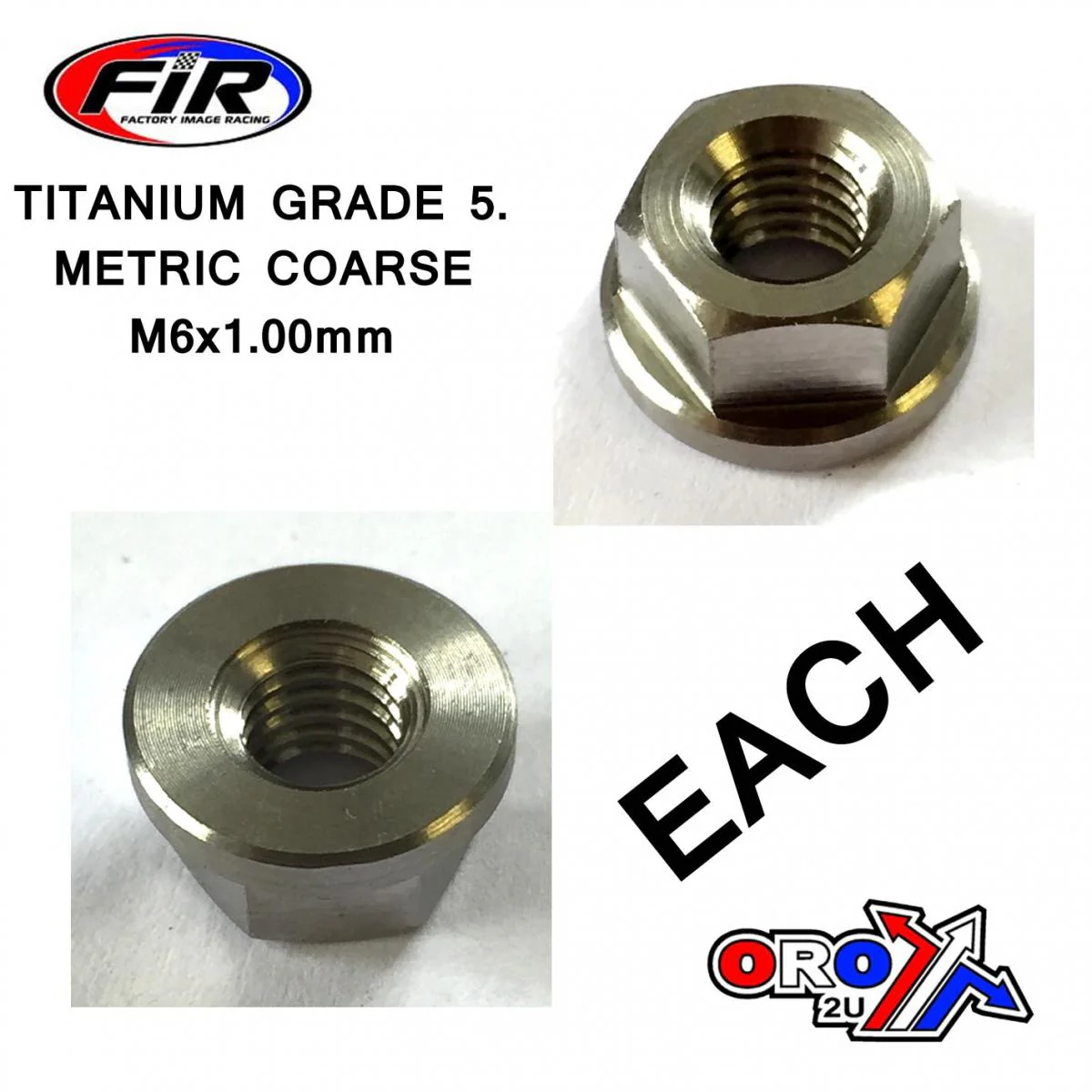 TITANIUM M6X1.00mm FLANGE NUT, TITANIUM GRADE 5 / EACH - Image 4