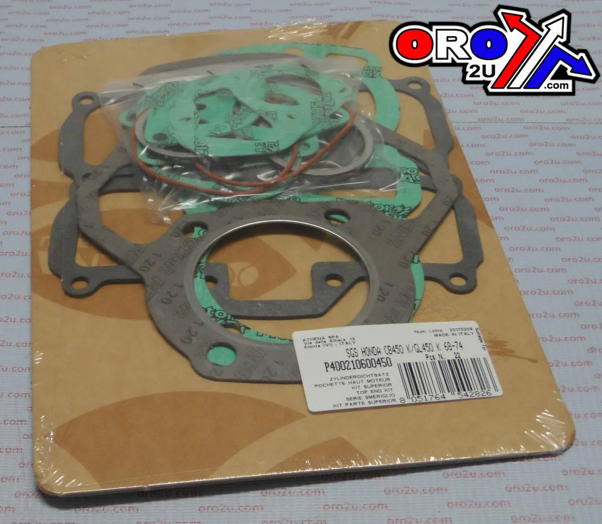 TOP END GASKET SET HONDA CB/GL 450 68-74, ATHENA P400210600450 - Image 2