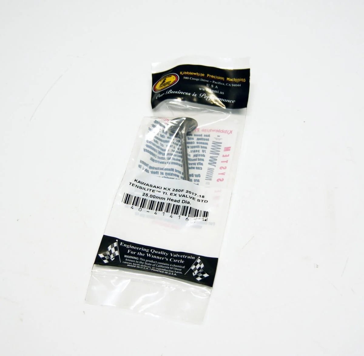 VALVE EXHAUST TITANIUM KX250F 17-19, KIBBLEWHITE 40-41416T, 12005-0761 - Image 2