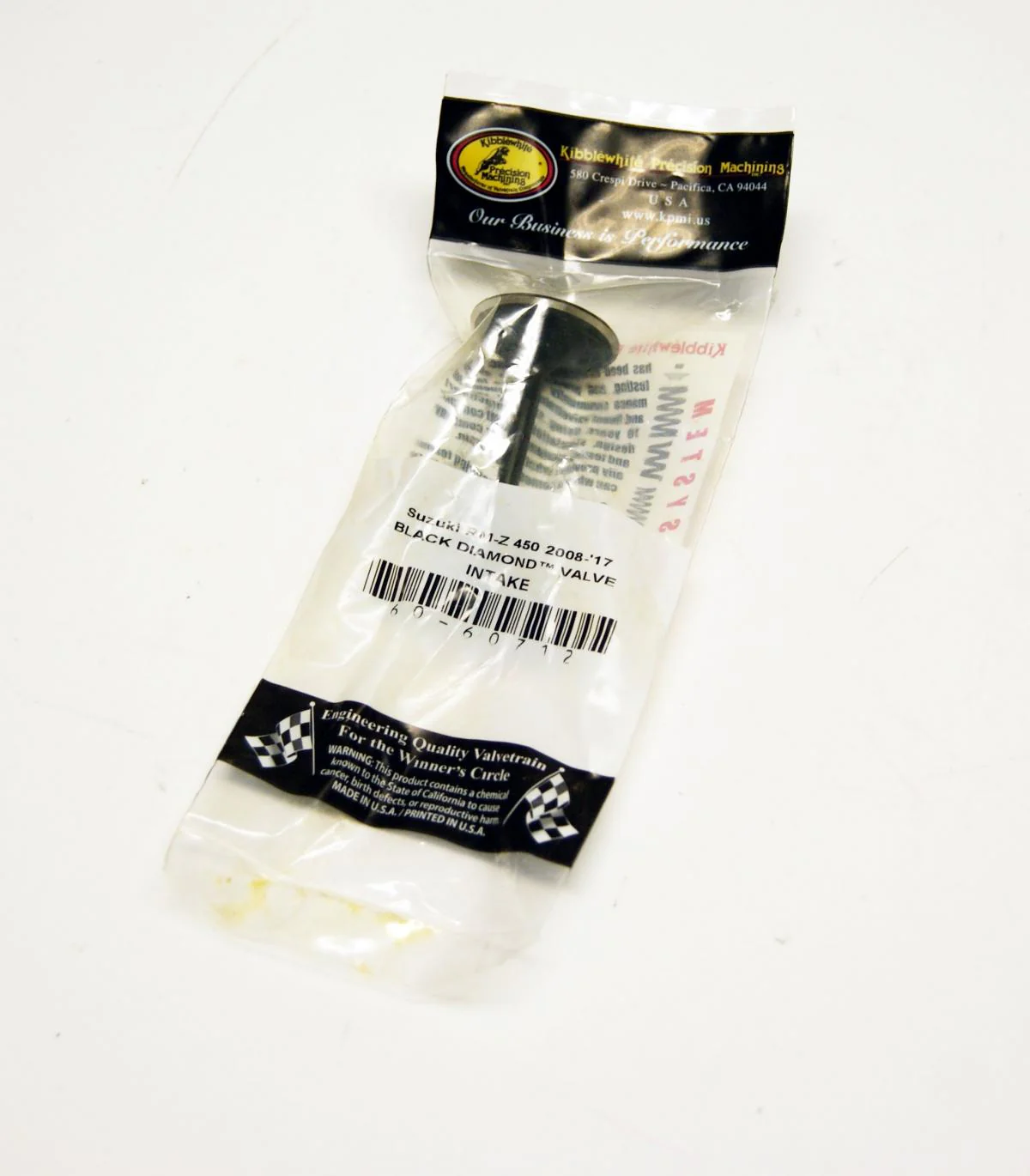 VALVE INTAKE RMZ450 08-15, KIBBLEWHITE 60-60712, 12911-28H00 SUZUKI RM-Z450 - Image 2