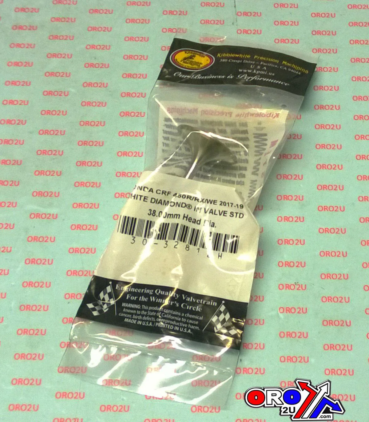 VALVE INTAKE WHITE DIAMOND CRF450R 17-21, KIBBLEWHITE 30-32812H, 14711-MKE-A01 - Image 2