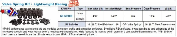 VALVE SPRING KIT HAYABUSA, KIBBLEWHITE 60-60900 SUZUKI - Image 2